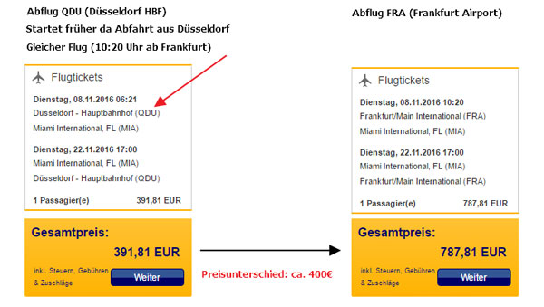 Lufthansa Trick Beispiel