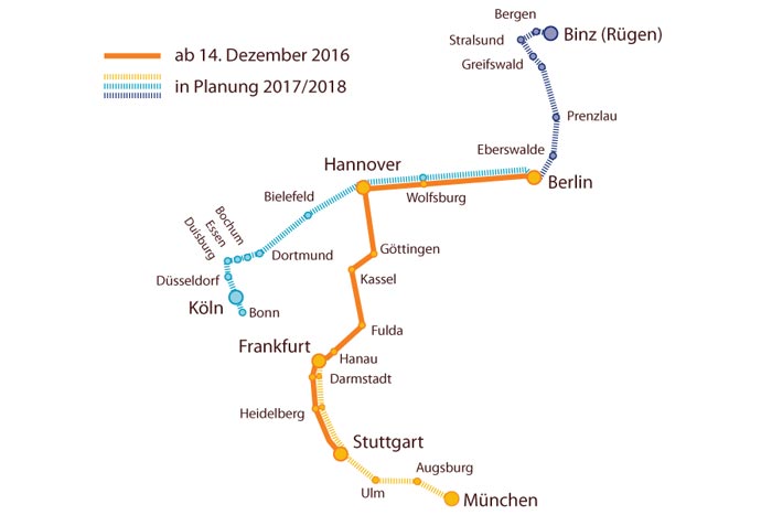 Locomore Streckenübersicht
