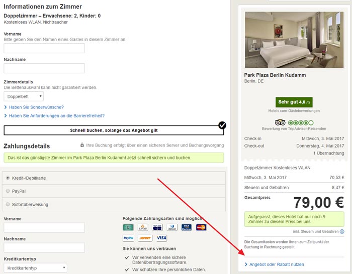 Hotels.com Gutschein