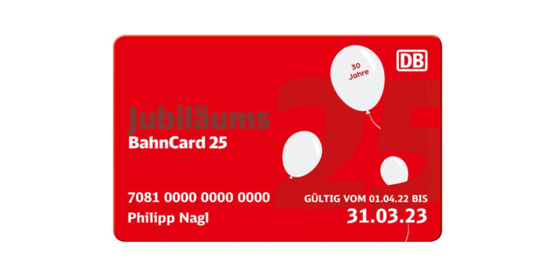 Jubiläums-BahnCard 25