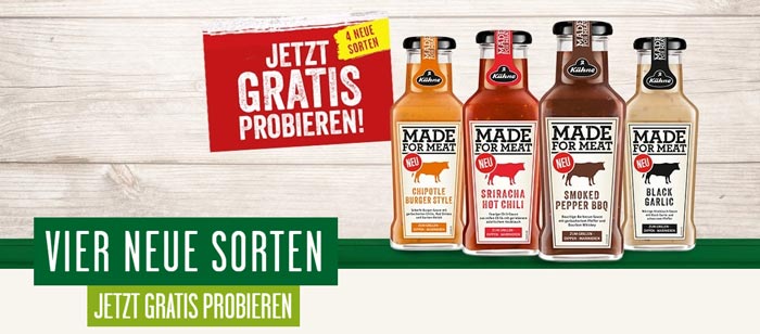 Kühne Made for Meat Soßen gratis