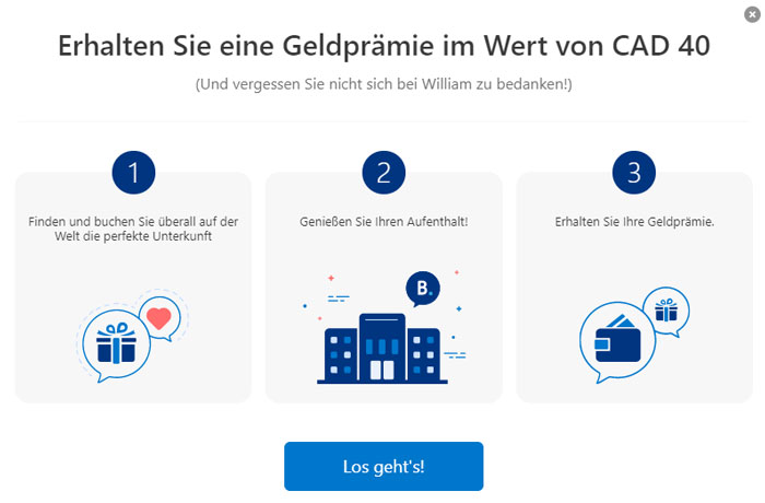 Booking.com Cashback beantragen