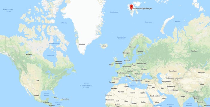 Geographische Lage Spitzbergen