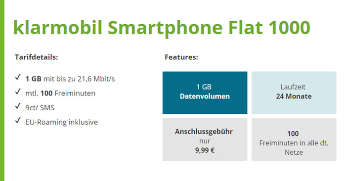 Klarmobil Smartphone Flat 1000