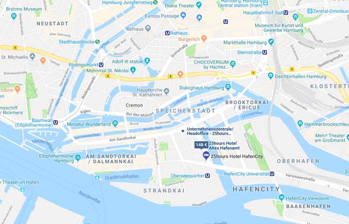 Lage 25hours Hotel Hamburg HafenCity