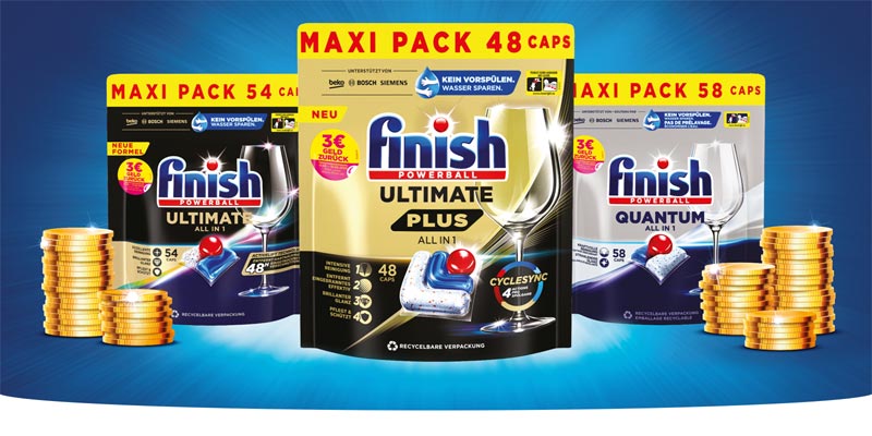 Finish Geld zurück Aktion