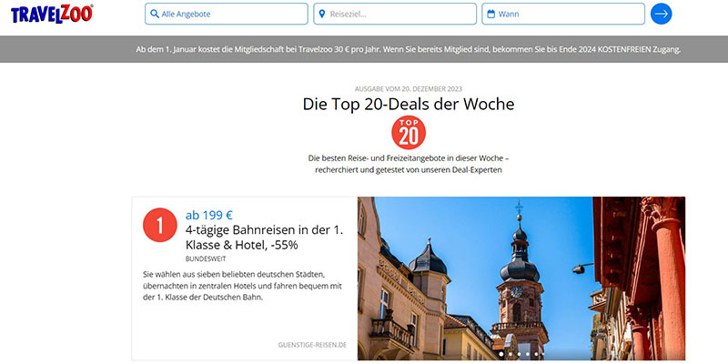 Travelzoo Gebühren