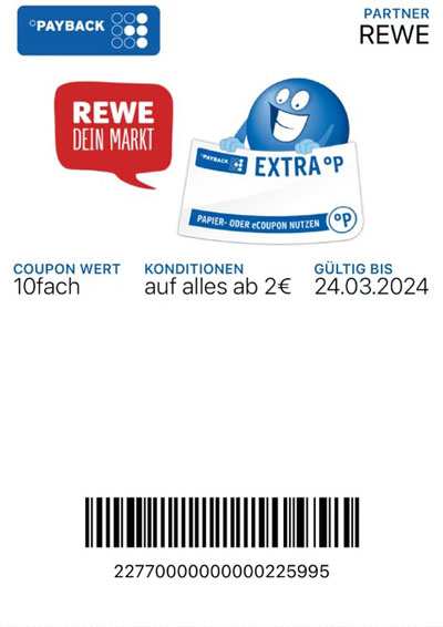 REWE Payback Aktion: 10-fach Payback Punkte [Mai 2024]