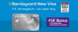 Barclaycard New Visa Kreditkarte + 25€ Startguthaben + 20€ Amazon Gutschein