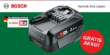 Bosch Grün Aktion: Gratis Bosch 18V Akku beim Kauf eines 18V Elektrowerkzeuges oder 18V Gartengerätes