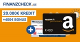 Finanzcheck Ratenkredit ab 20.000€ + 400€ BestChoice/Amazon Gutschein