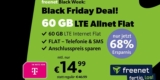 freenet Black Week: LTE Tarif mit 60 GB LTE im Telekom Netz für 14,99€/Monat