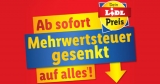 LIDL Mehrwertsteuer Aktion: ab sofort nur noch 5% bzw. 16% Mehrwertsteuer im Supermarkt und Online-Shop