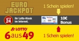 Lotto24 Bonus-Deal: 1 Schein EuroJackpot oder Lotto 6 aus 49 spielen & 10€ Amazon-/BestChoice Gutschein kassieren