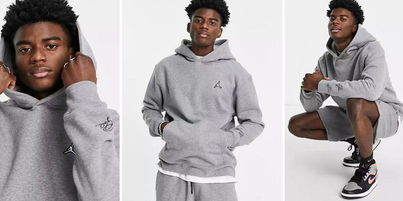 Nike Jordan Fleece-Kapuzenpullover in Grau für 35,11€ bei Sportscheck