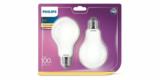 2x 2er Pack Philips LED Lampe mit warmweißen Licht (E27 Fassung) für 11,98€