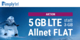 simply LTE 3000 Tarif (All-Net-Flat + 5 GB LTE) für 6,99€/Monat