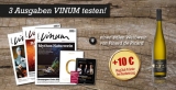 3 Ausgaben Vinum Weinmagazin für nur 3€ + Gratis Weißwein