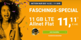 winSIM Karnevals-Special: 11 GB LTE & Allnet-Flatrate für 11,11€ pro Monat